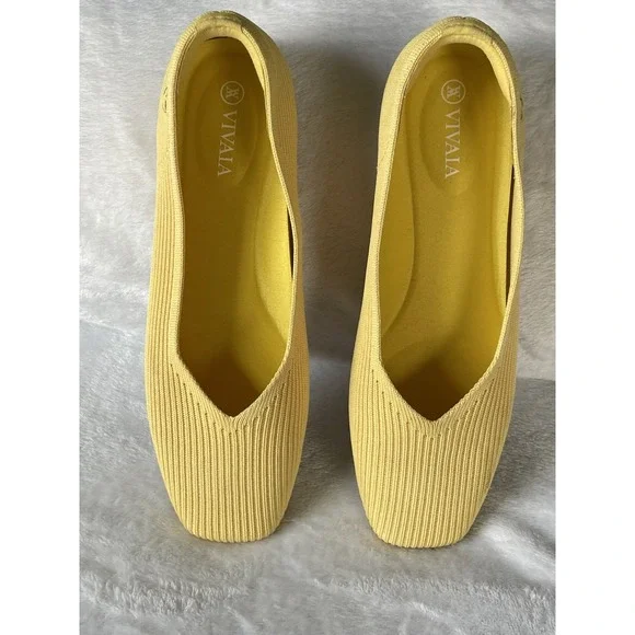 Vivaia Samantha Yellow Square Toe Classic Office Loafers Comfort Shoe 36 US6 - Picture 5 of 16